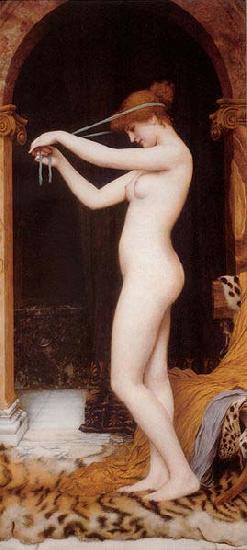John William Godward Venus Binding her Hair oil painting picture